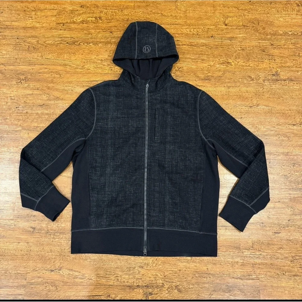 Lululemon Gray Scuba Logo Full Zip Heavyweight Hoodie Sweater Sweatshirt Men 2XL